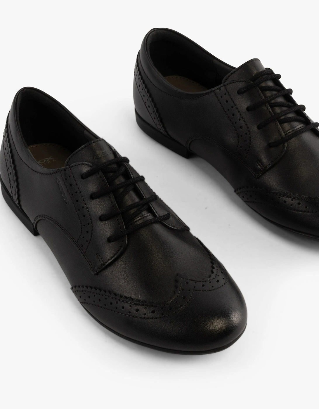 PLIE Girls Leather Brogue School Shoes Black