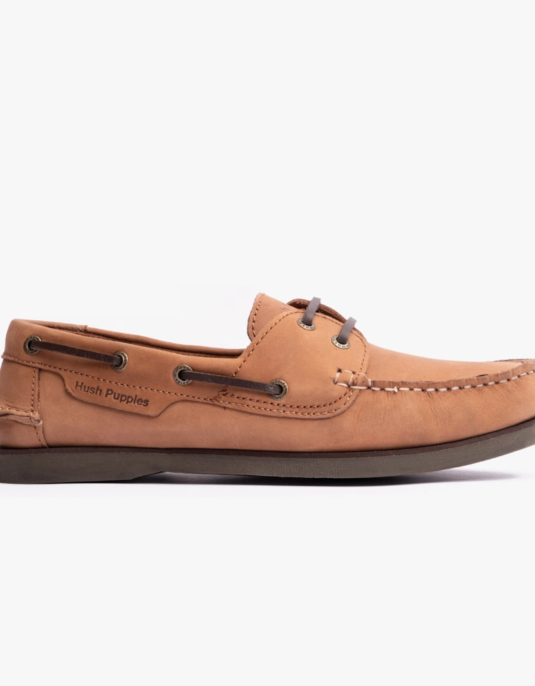 HENRY Mens Boat Shoes Tan