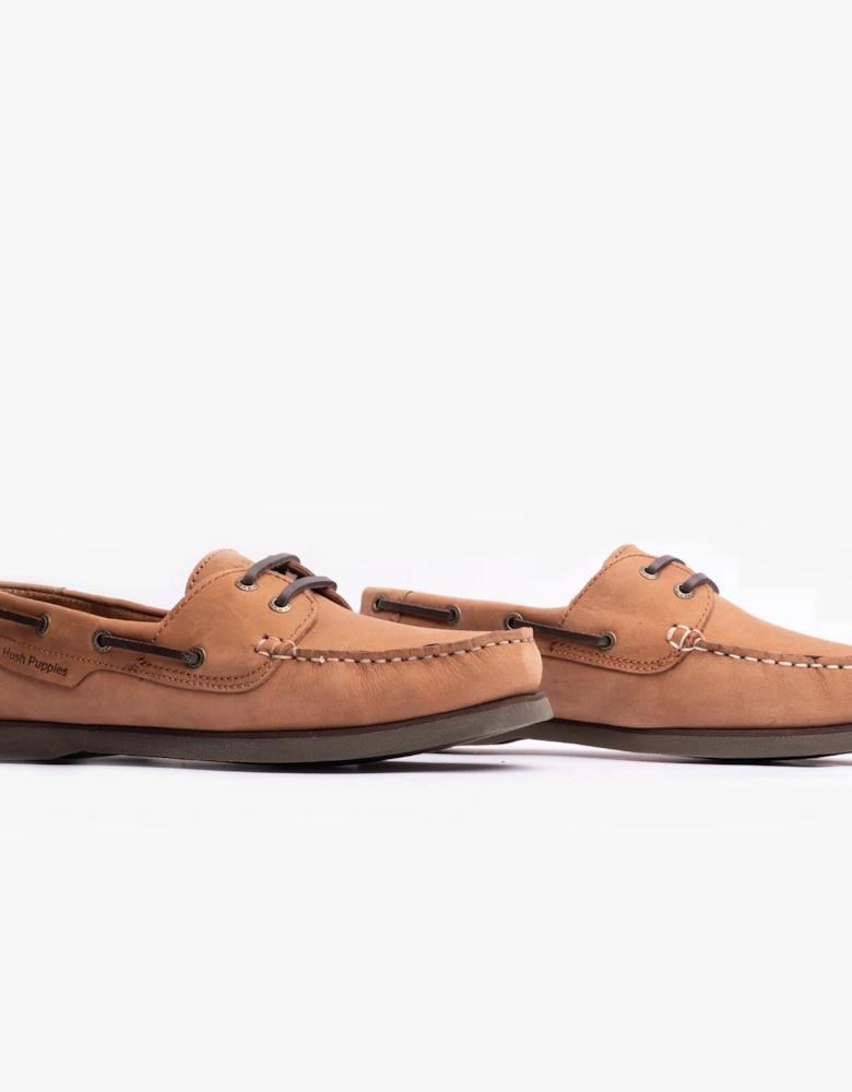 HENRY Mens Boat Shoes Tan