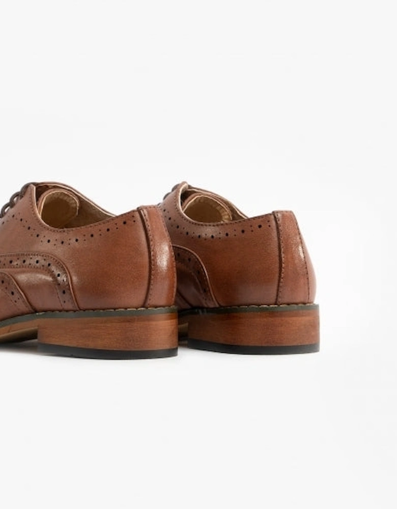 MASON JNR Boys Wingtip Brogues Brown