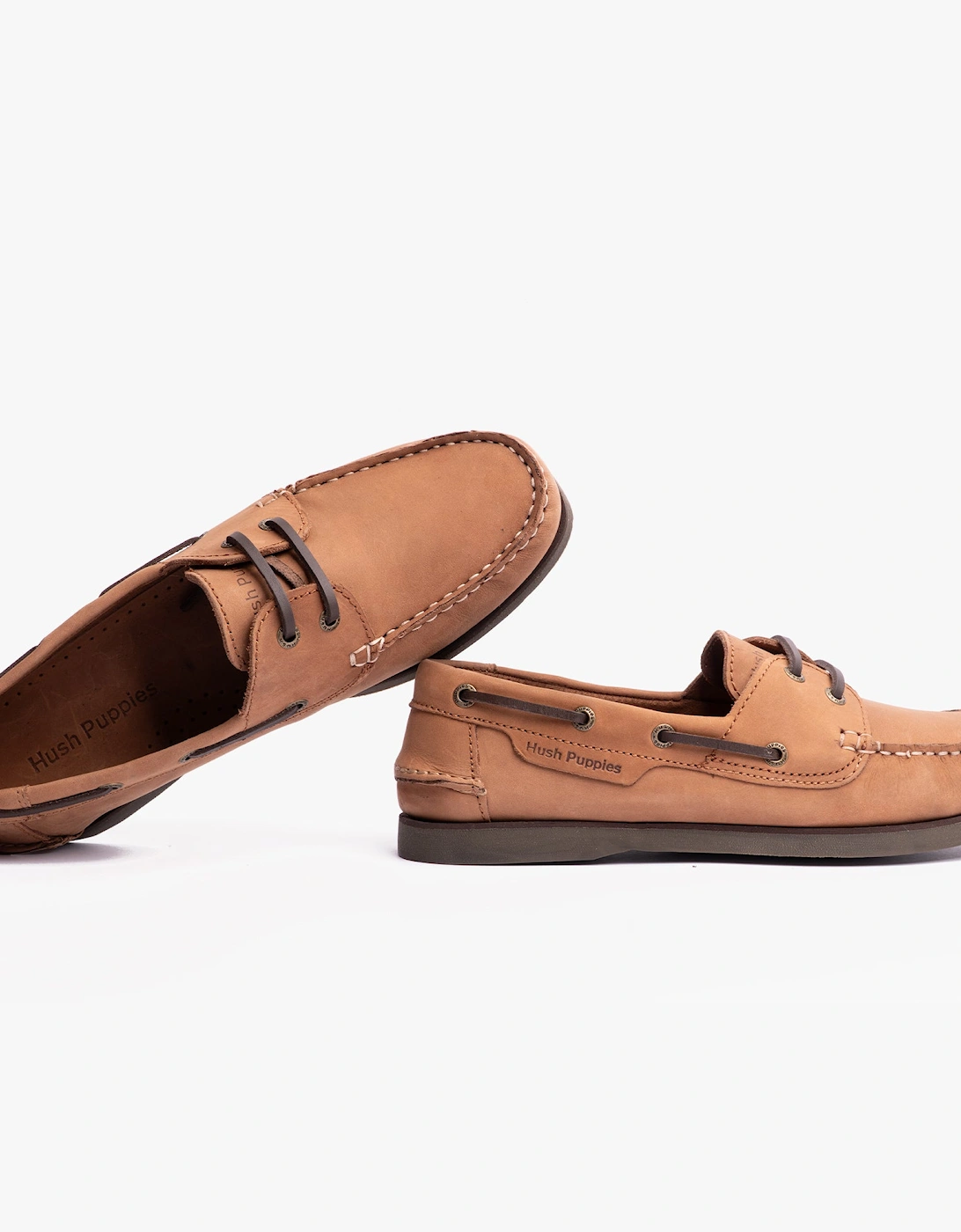 HENRY Mens Boat Shoes Tan