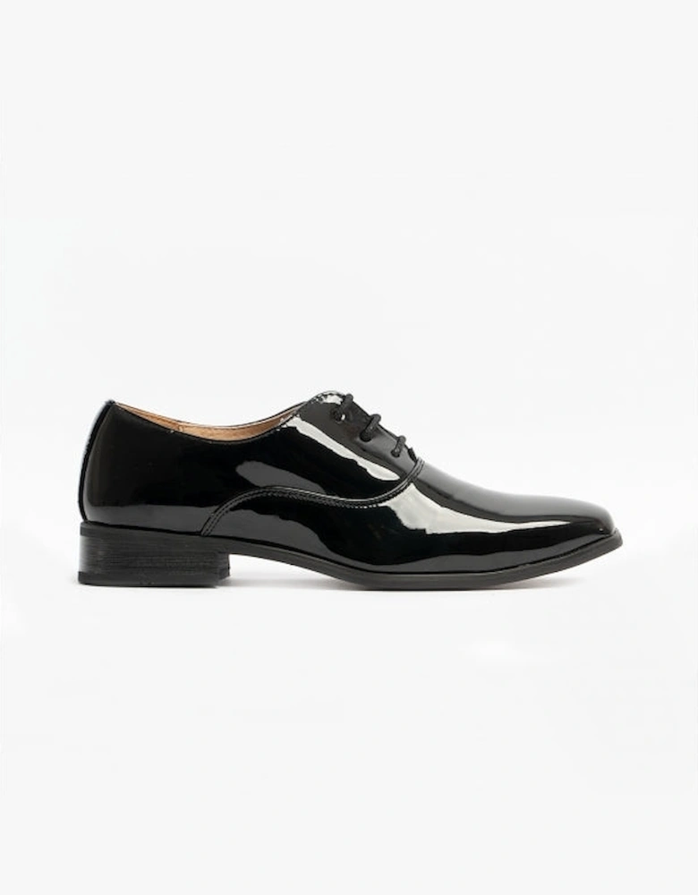 ROONEY JNR Boys Patent Dress Shoes Black