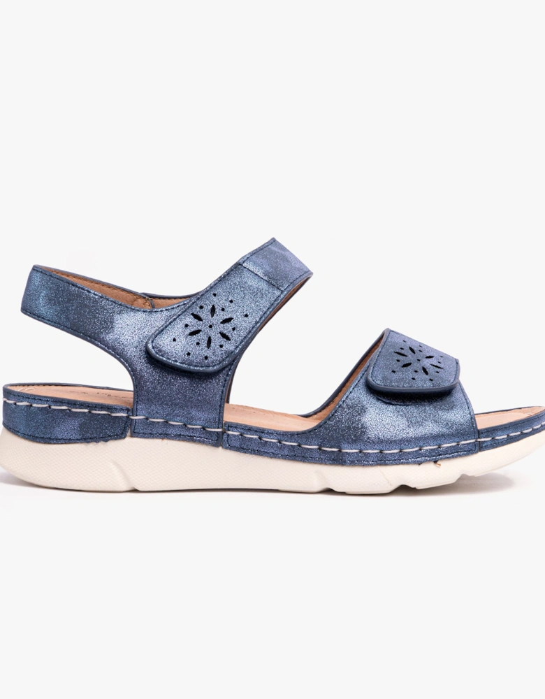 MARIE Womens Sandals Blue Metalic