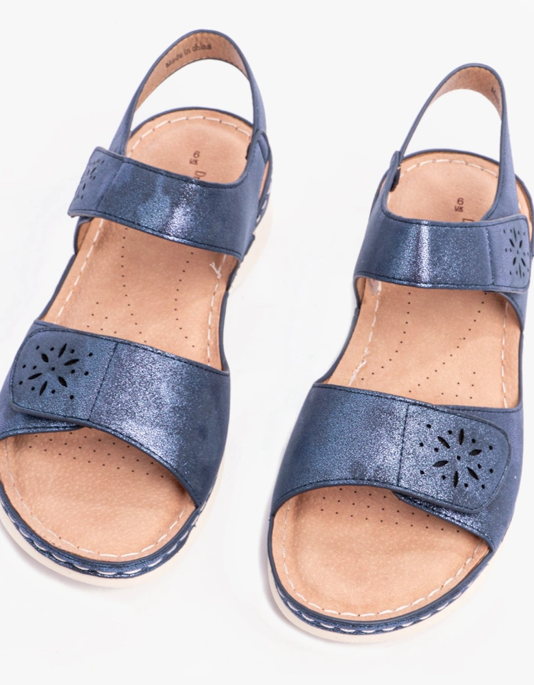 MARIE Womens Sandals Blue Metalic