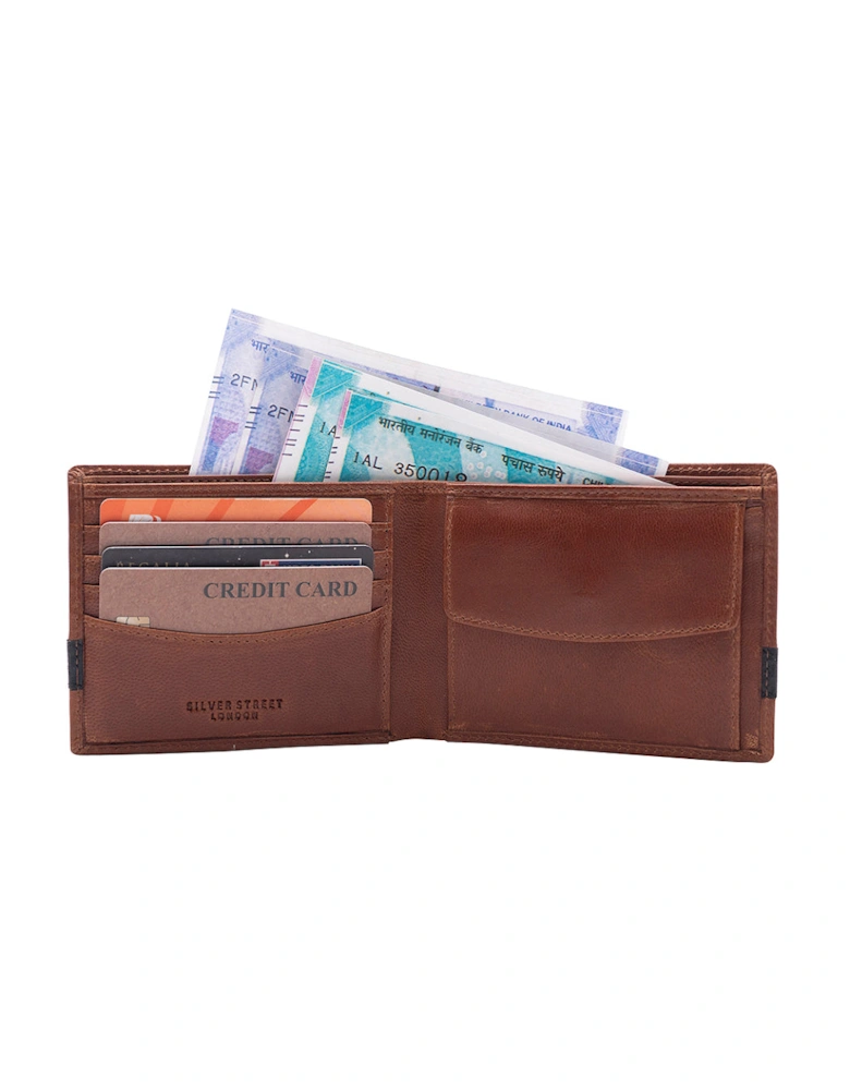 BRESWELL Mens Bi-Fold Wallet Brown