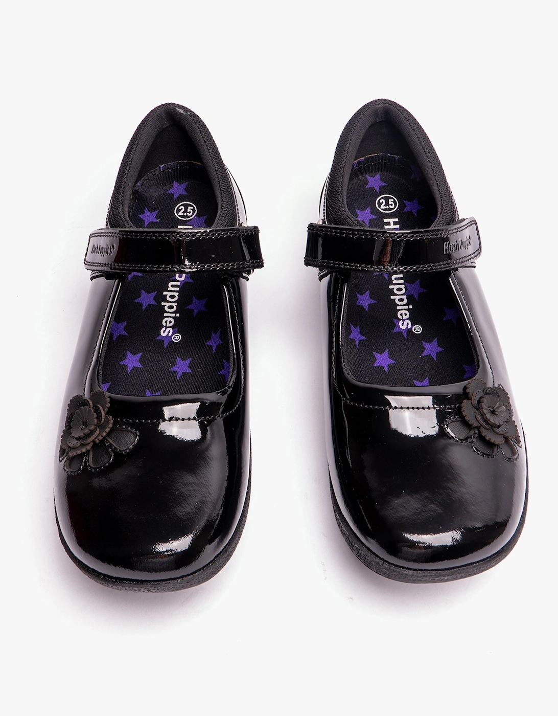 JESSICA Girls School Shoes Patent Black