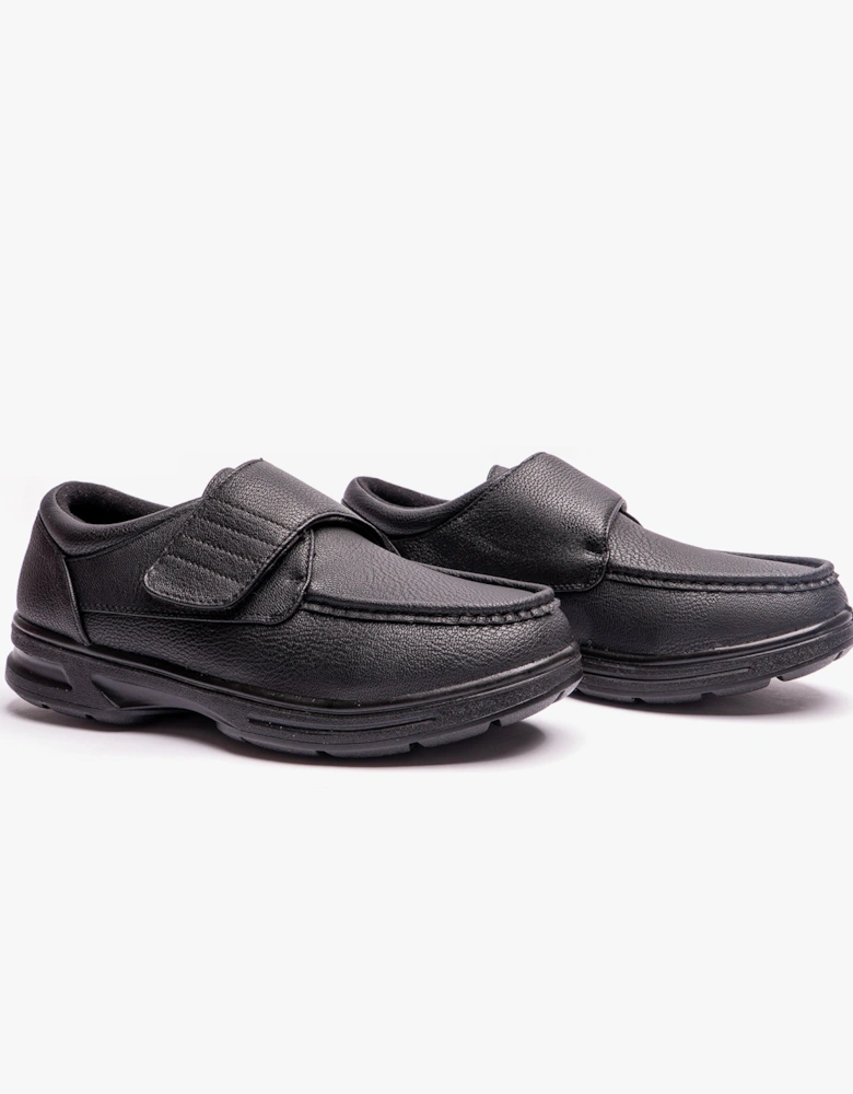 TONY Mens Touch Fasten Shoes Black