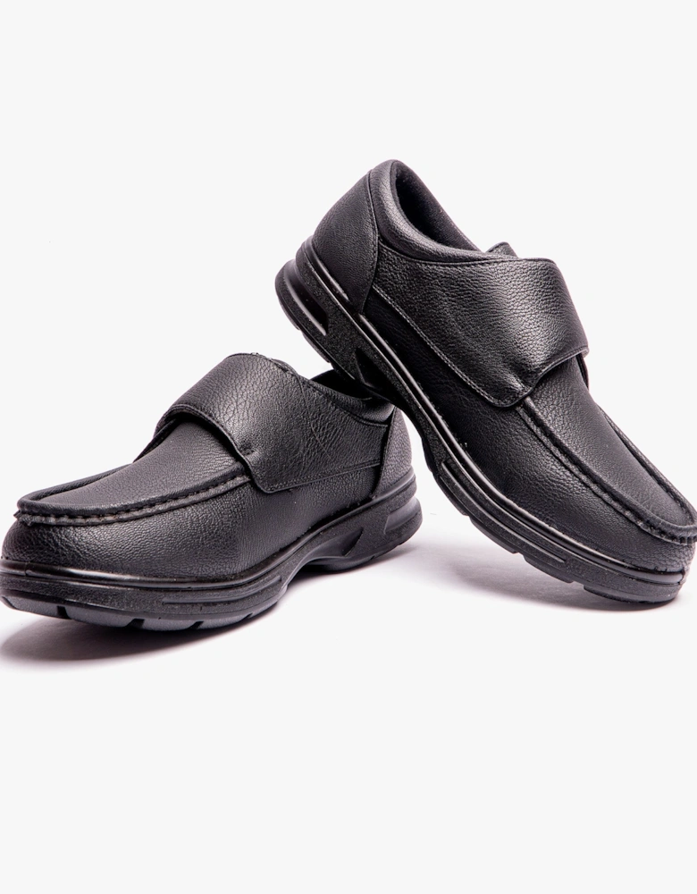 TONY Mens Touch Fasten Shoes Black