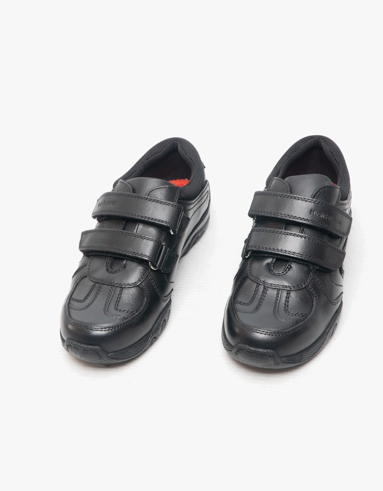 JEZZA 2 Boys Leather School Shoes Black