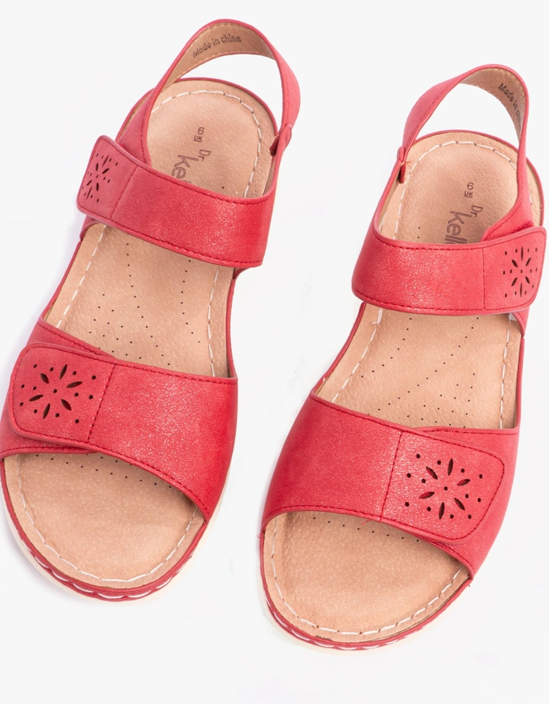 MARIE Womens Sandals Red Metalic