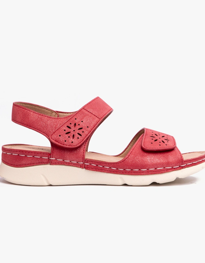 MARIE Womens Sandals Red Metalic