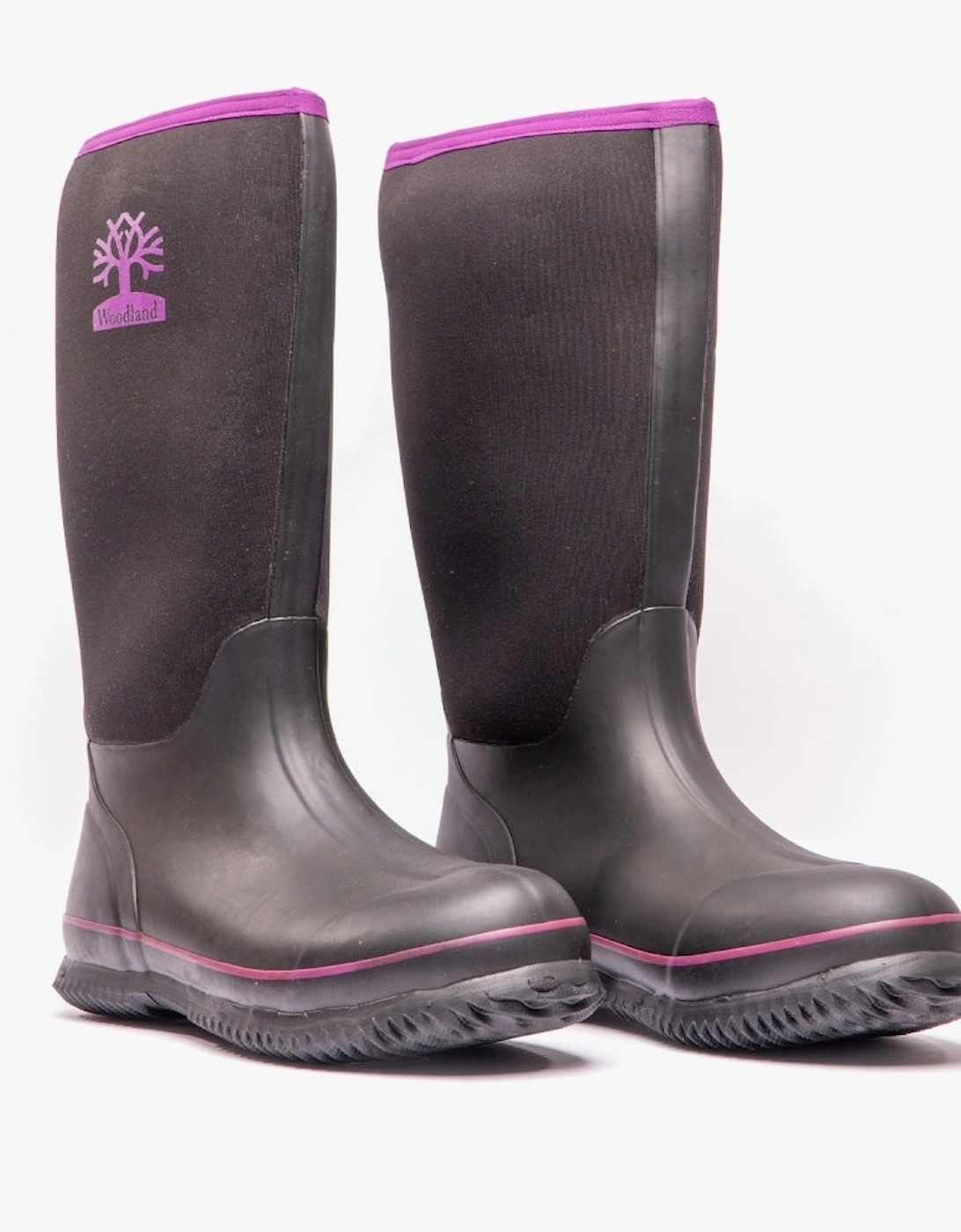 PULL ON PLAIN NEOPRENE Womens Wellington Boots Black