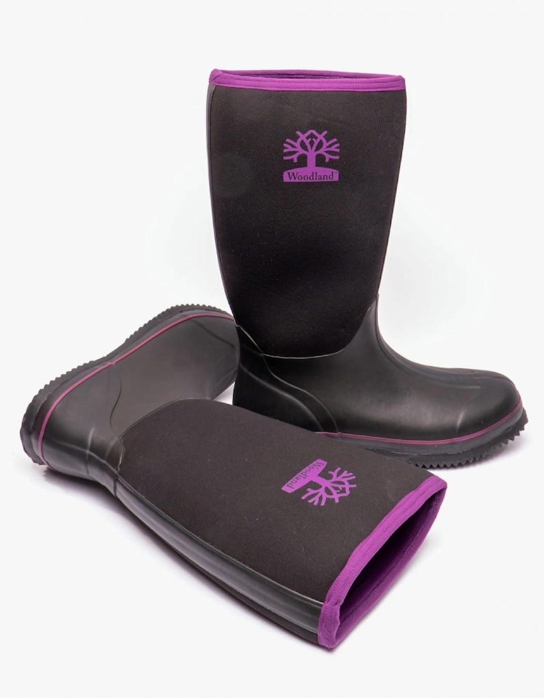 PULL ON PLAIN NEOPRENE Womens Wellington Boots Black