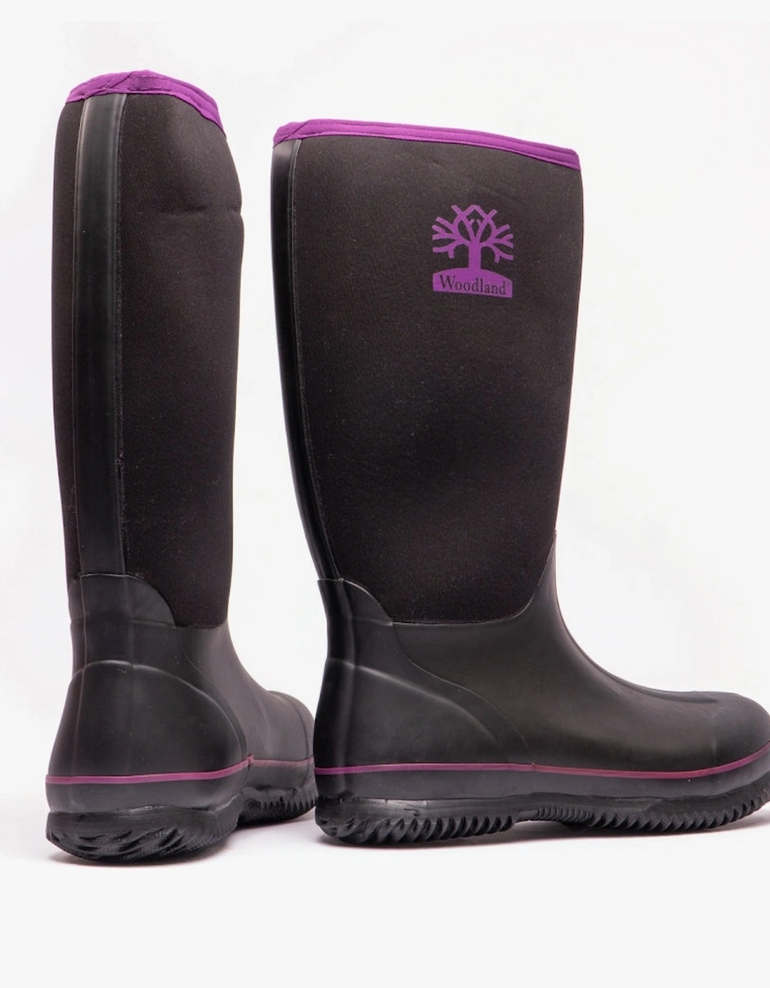 PULL ON PLAIN NEOPRENE Womens Wellington Boots Black