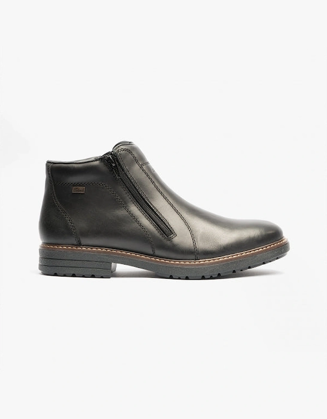 33160-00 Mens Double Zip Boots Black, 8 of 7