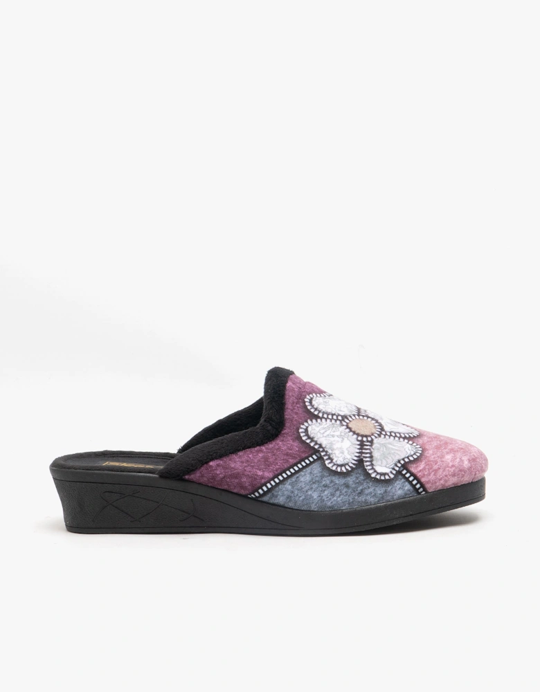 KIMBERLY Womens Mule Slippers Black Multi