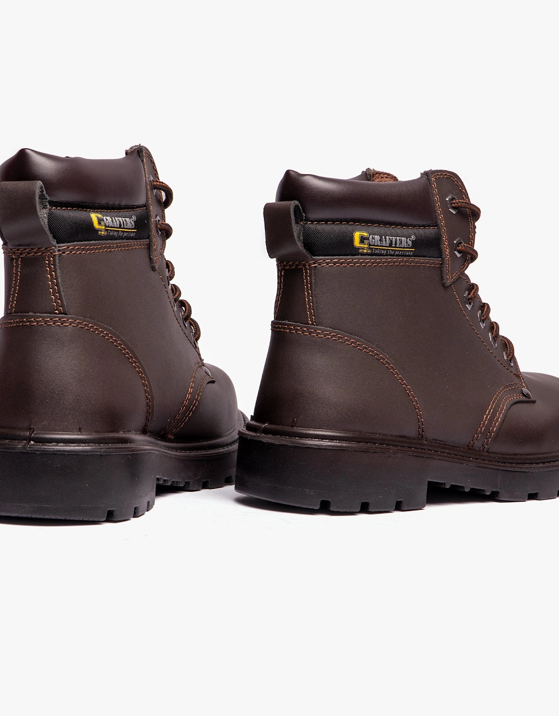 APPRENTICE Unisex Leather Safety Boots Brown