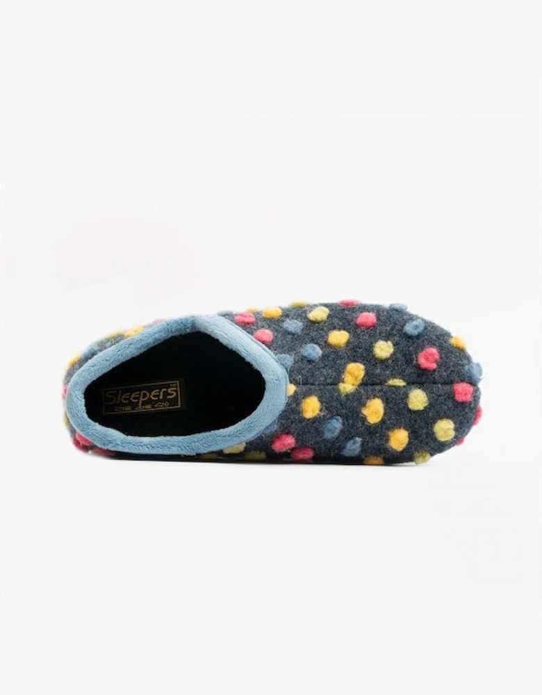 JADE Womens Full Slippers Blue