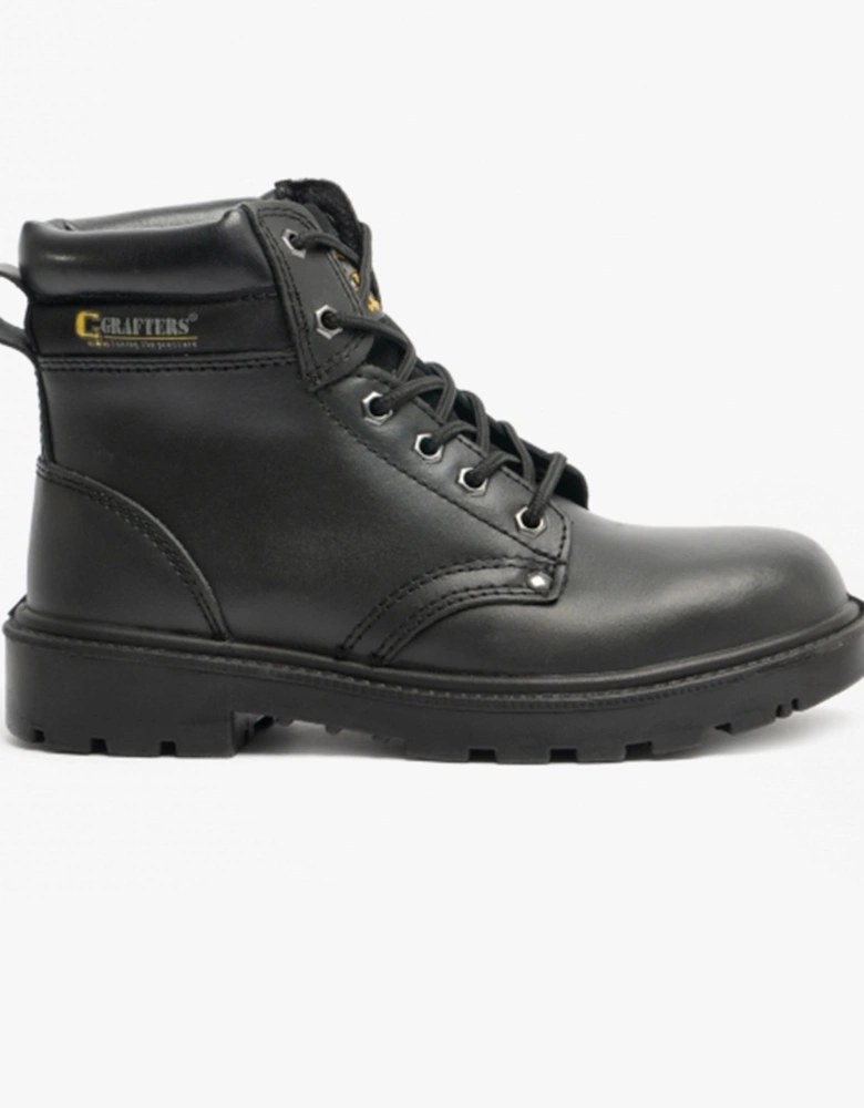 APPRENTICE Unisex Leather Safety Boots Black