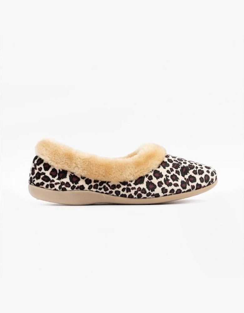 PENNY Womens Full Slippers Leopard Print