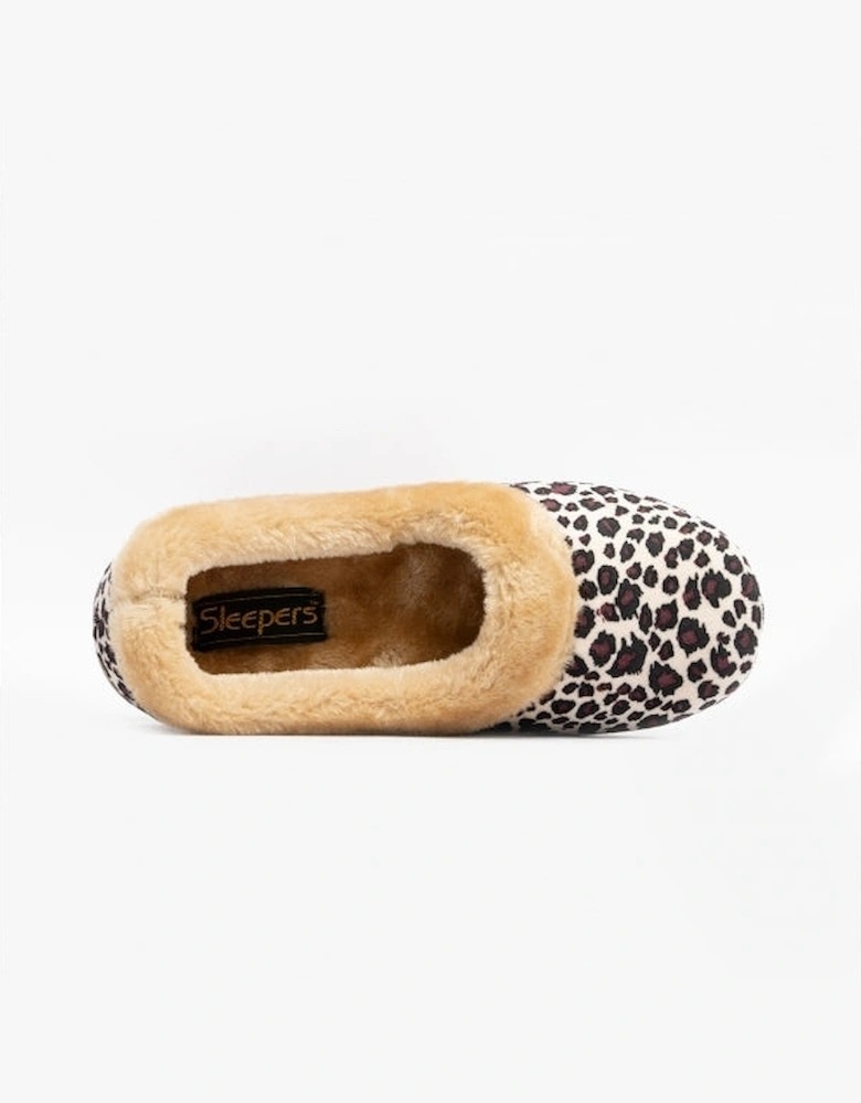 PENNY Womens Full Slippers Leopard Print