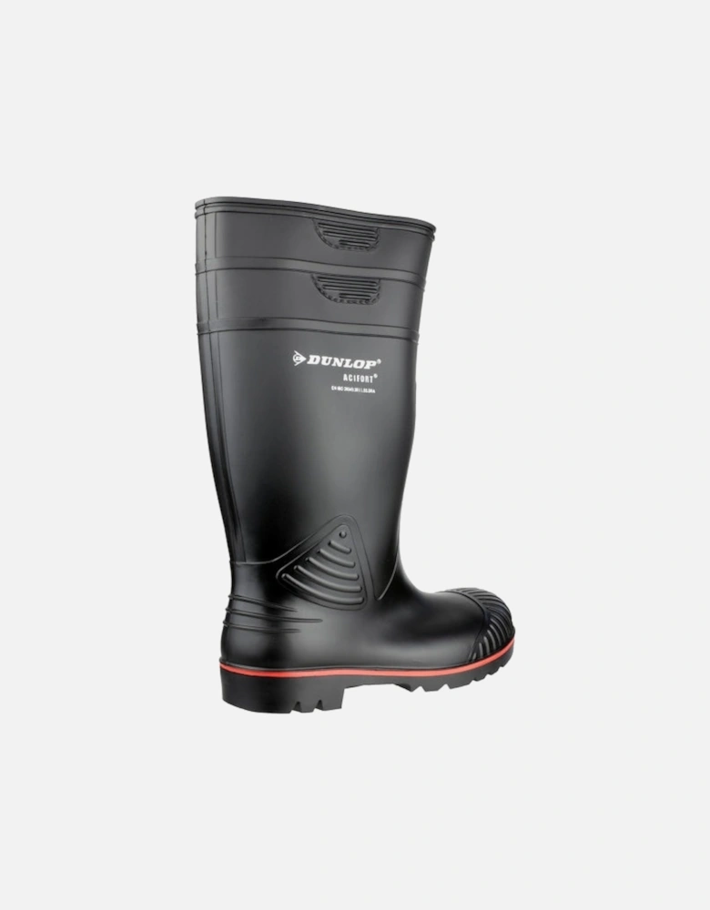 ACIFORT Mens Safety Wellington Boots Black