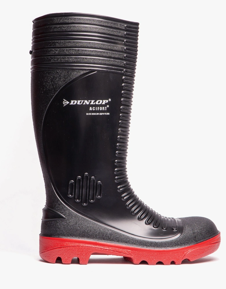 ACIFORT Mens Safety Wellington Boots Black