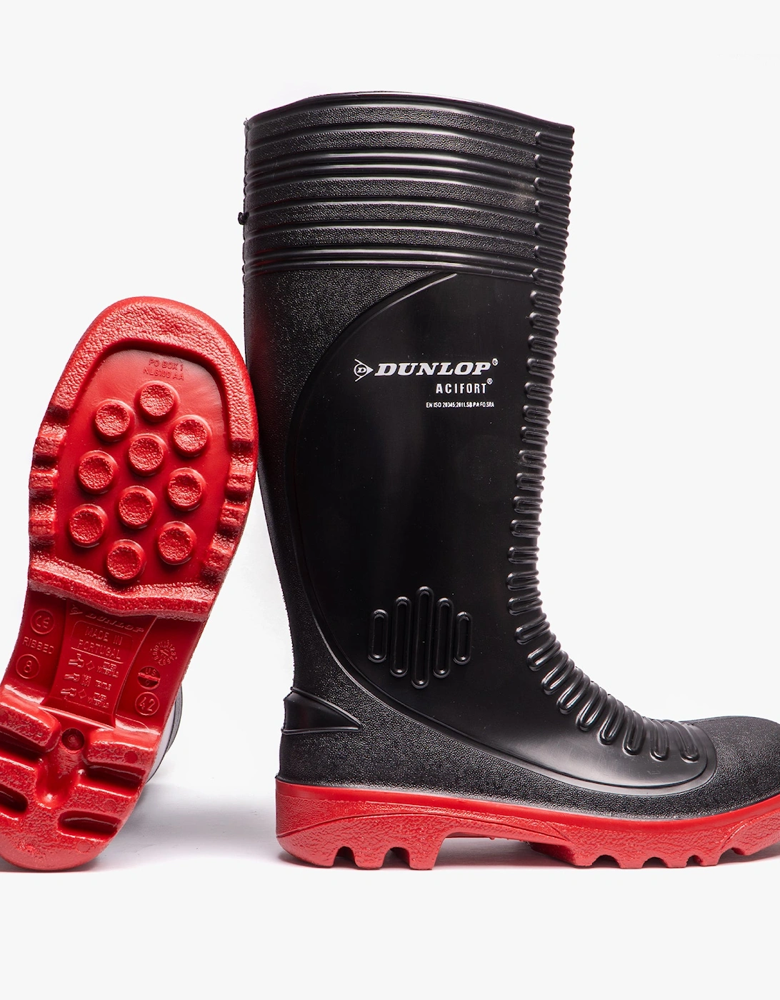 ACIFORT Mens Safety Wellington Boots Black