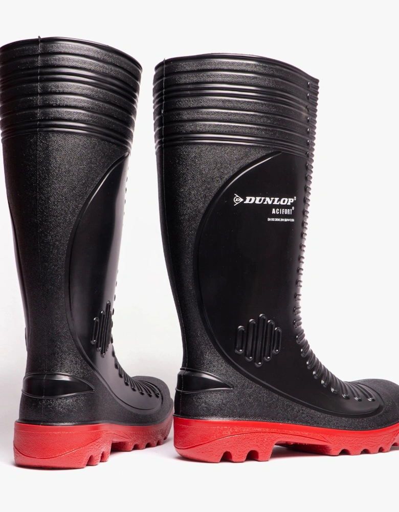 ACIFORT Mens Safety Wellington Boots Black
