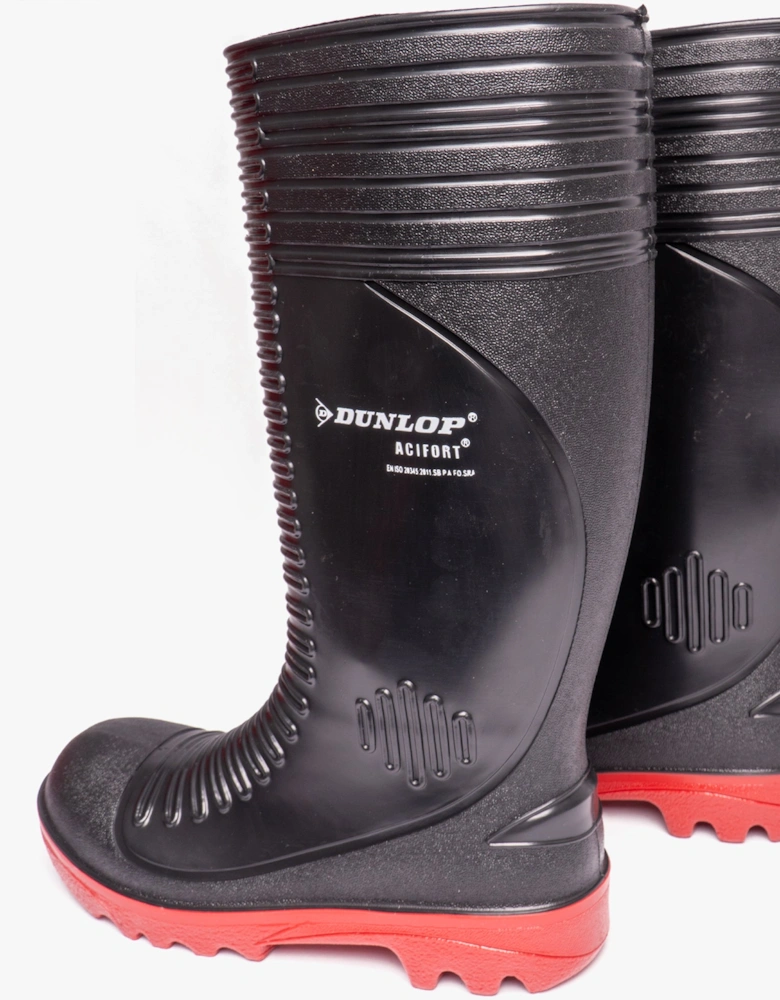 ACIFORT Mens Safety Wellington Boots Black