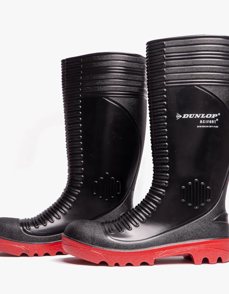 ACIFORT Mens Safety Wellington Boots Black