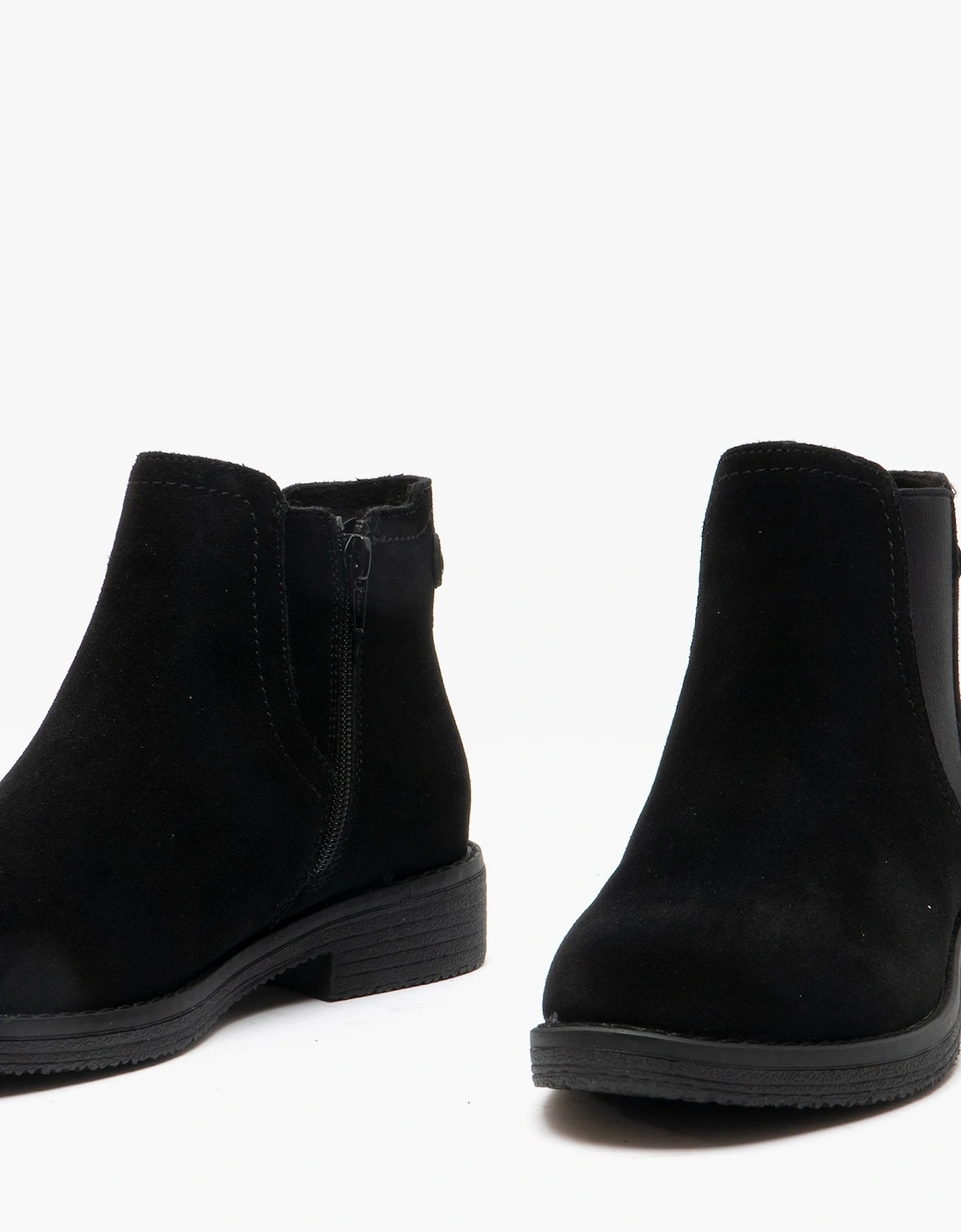 MADDY Womens Suede Ankle Boot Black