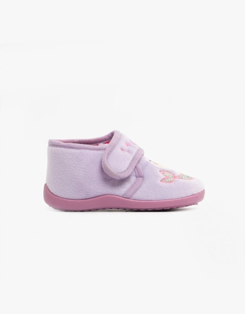 MYSTIQUE Girls Touch Fastening Boot Slippers Lilac