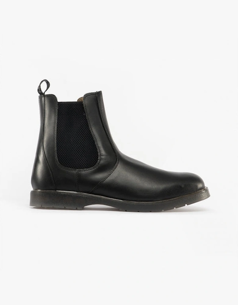 M186A Unisex Leather Gusset Chelsea Boots Black