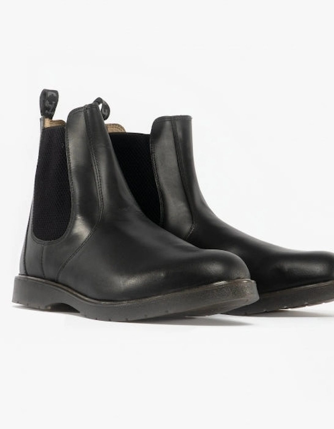 M186A Unisex Leather Gusset Chelsea Boots Black