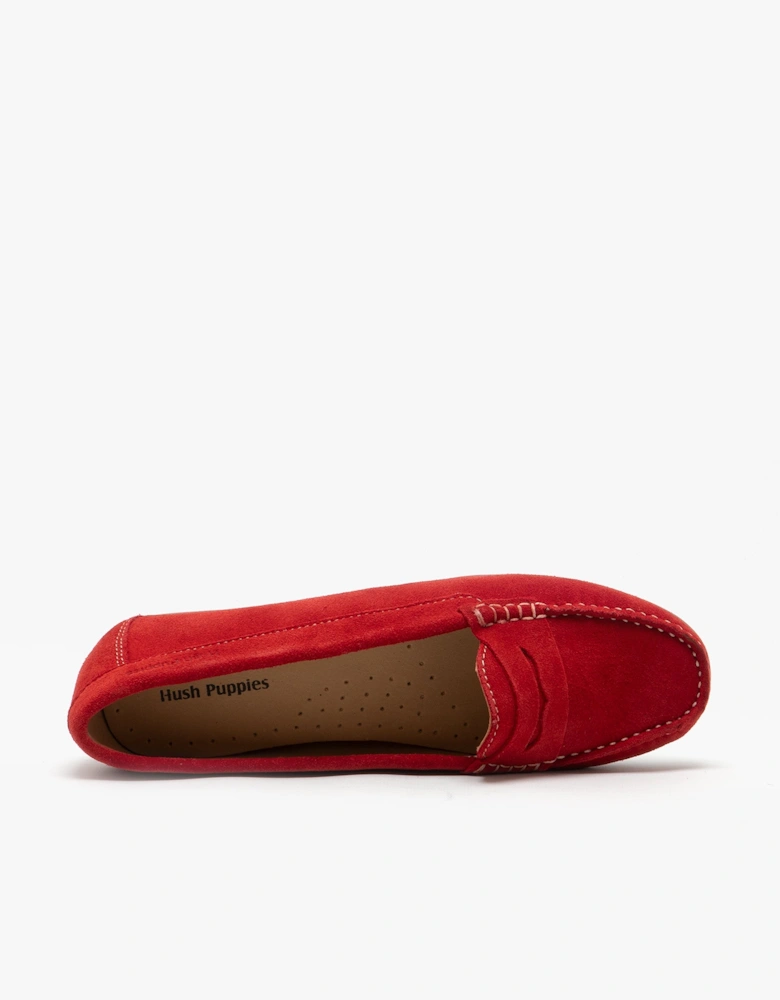 MARGOT Womens Suede Loafers Red