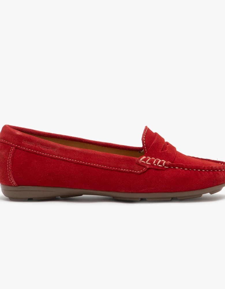 MARGOT Womens Suede Loafers Red