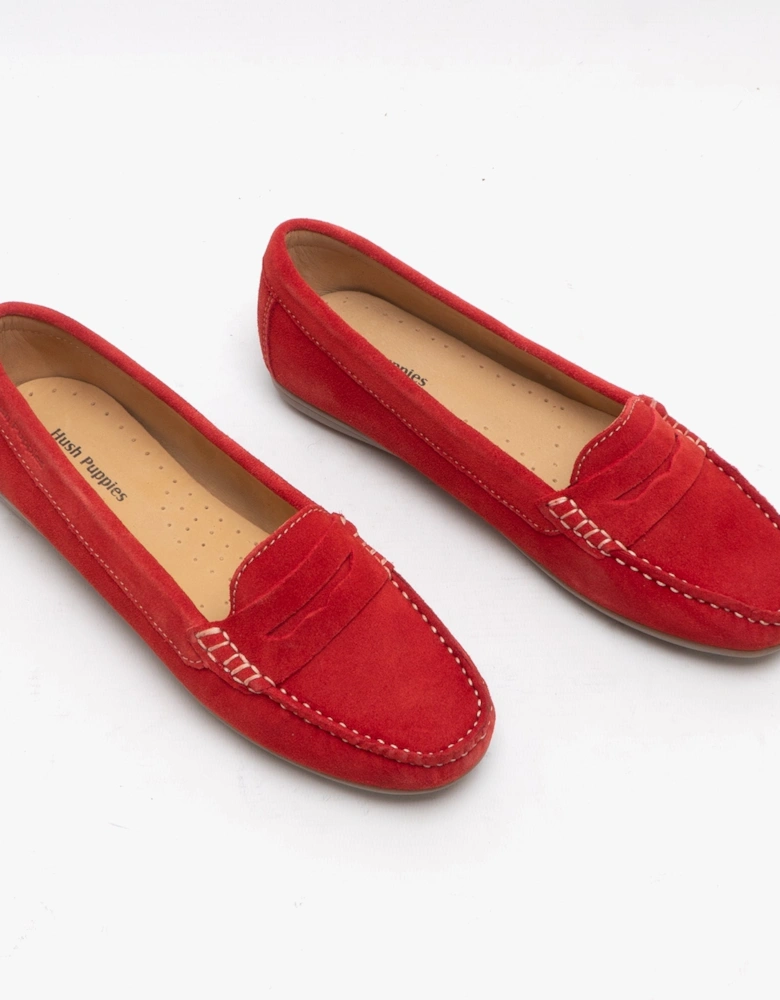 MARGOT Womens Suede Loafers Red