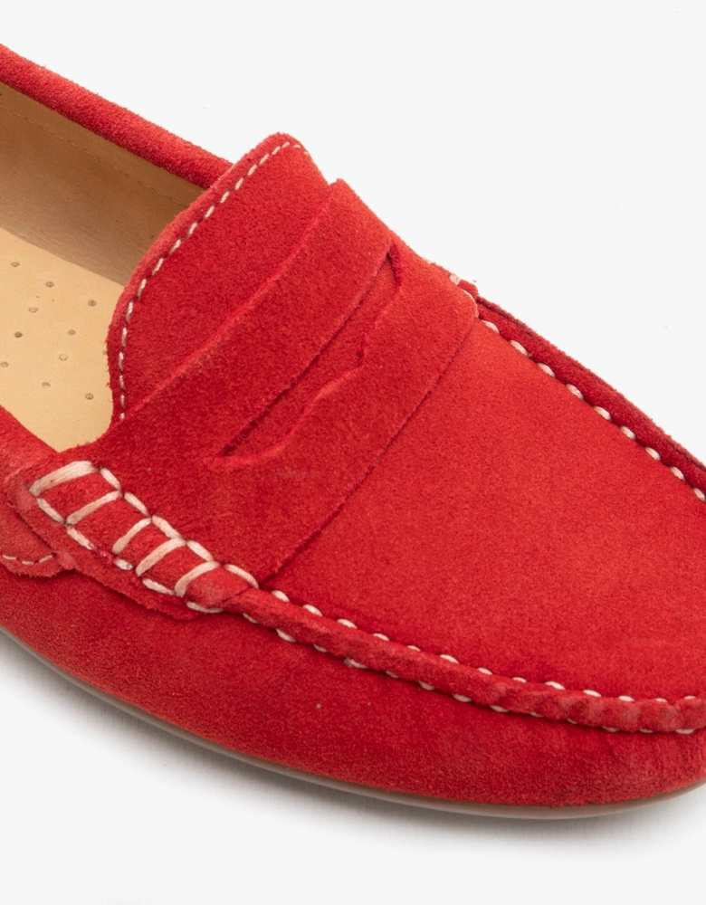 MARGOT Womens Suede Loafers Red