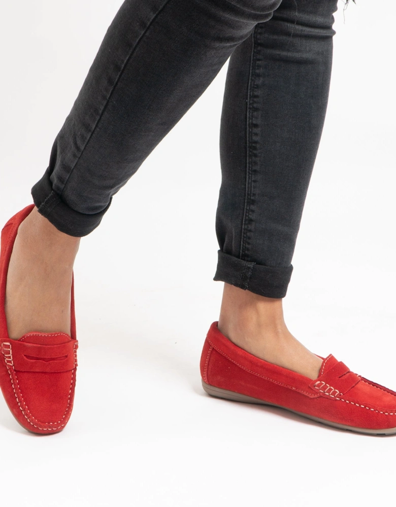 MARGOT Womens Suede Loafers Red