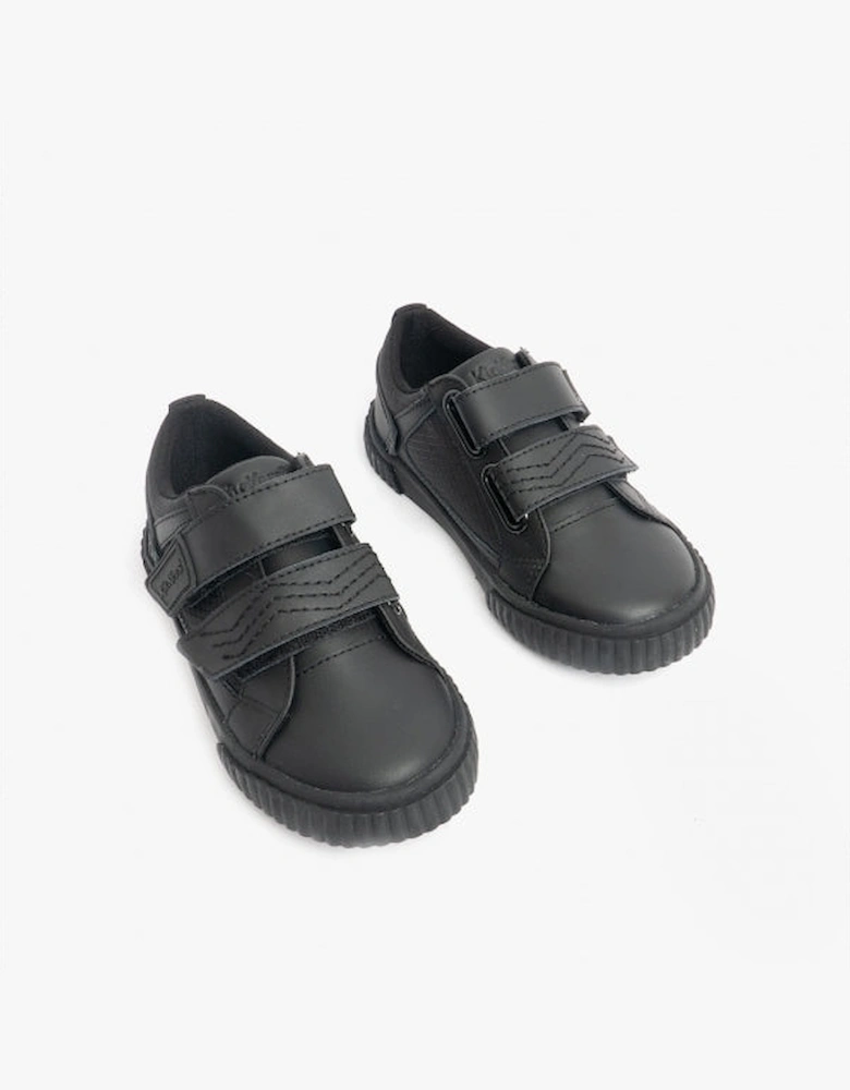 TOVNI TWIN FLEX Boys Leather School Shoes Black