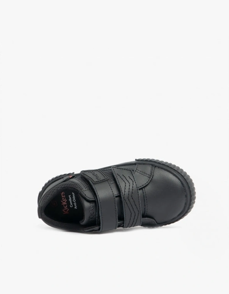 TOVNI TWIN FLEX Boys Leather School Shoes Black