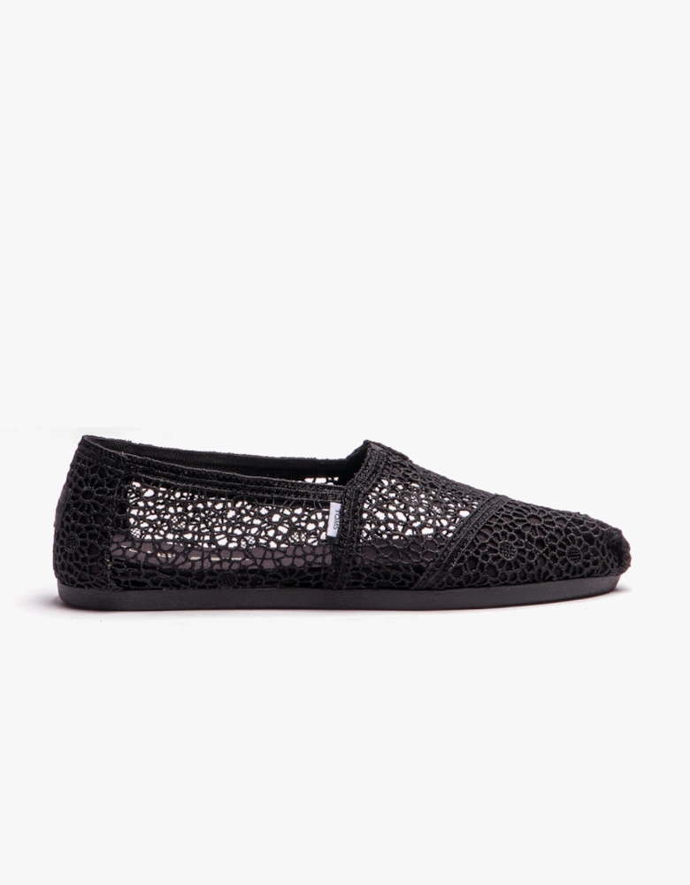 ALPARGATA Womens Crochet Espadrille Black