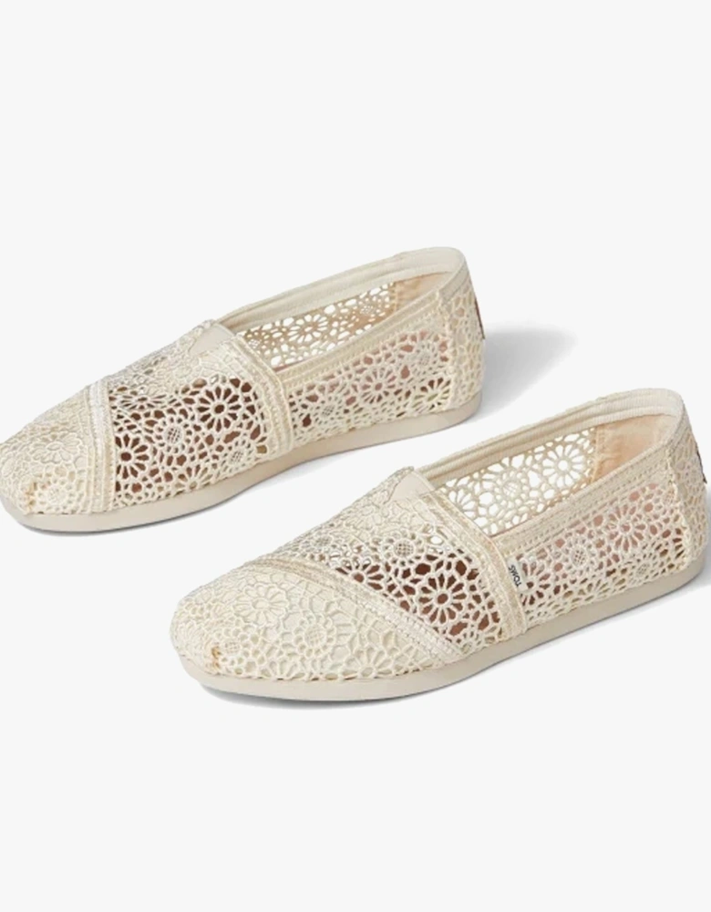 ALPARGATA Womens Crochet Espadrille Natural