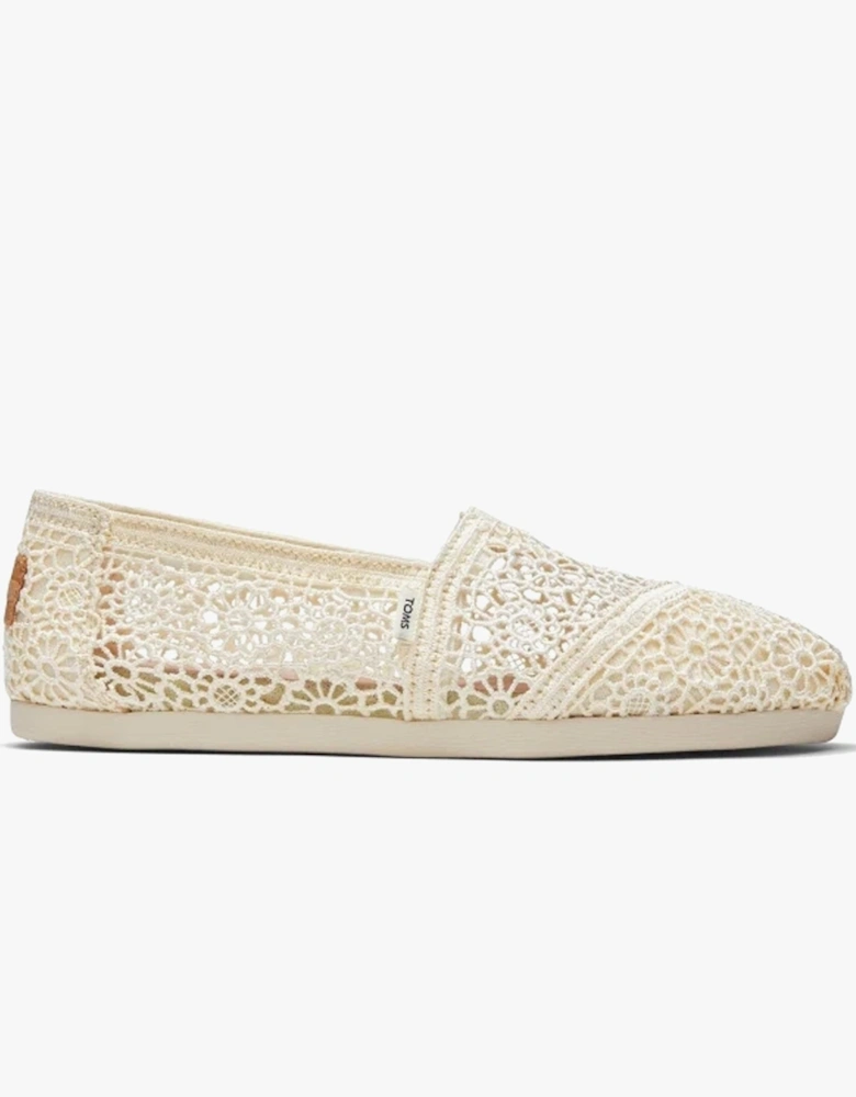 ALPARGATA Womens Crochet Espadrille Natural