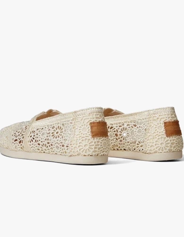 ALPARGATA Womens Crochet Espadrille Natural