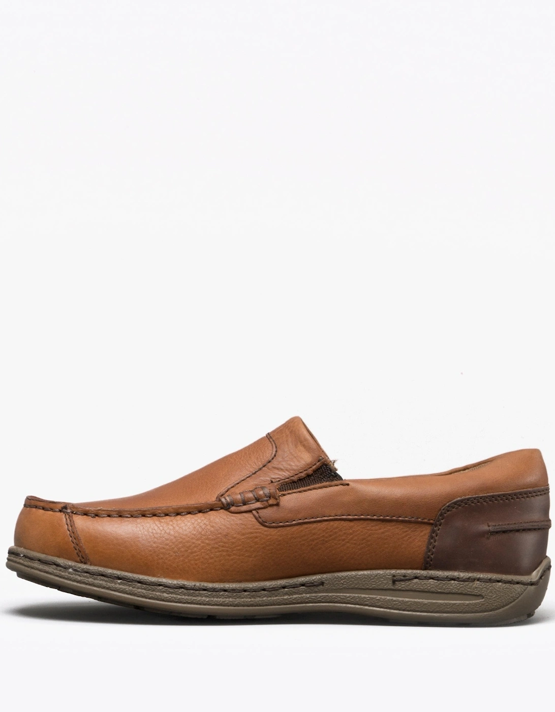 MURPHY VICTORY Mens Leather Slip On Shoes Tan