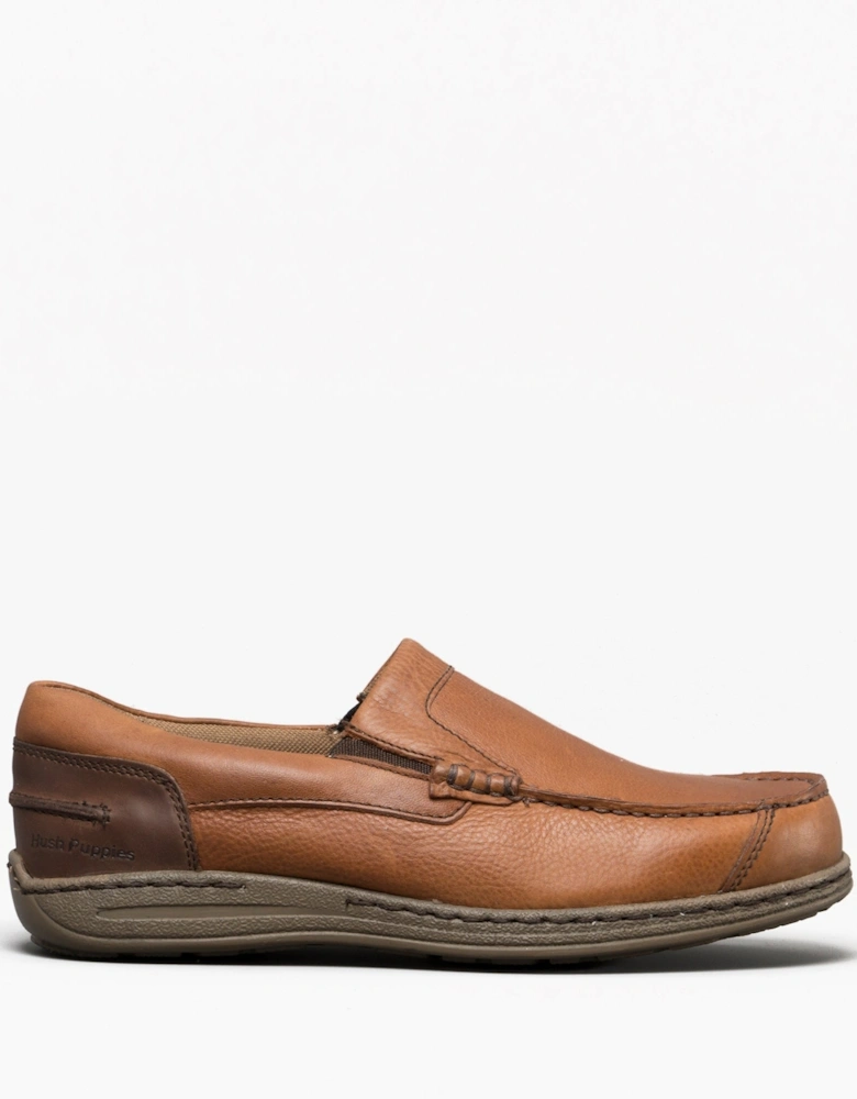 MURPHY VICTORY Mens Leather Slip On Shoes Tan