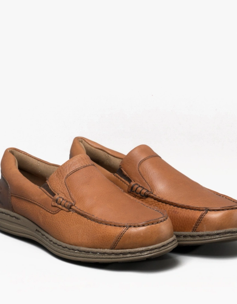 MURPHY VICTORY Mens Leather Slip On Shoes Tan