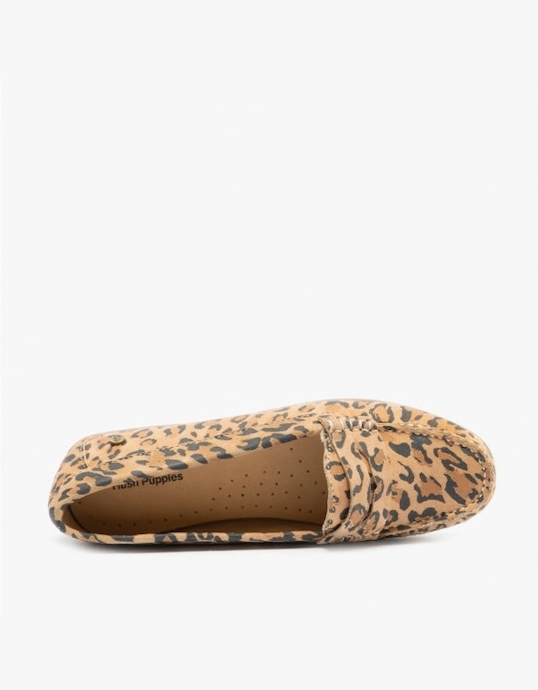 MARGOT Womens Suede Loafers Leopard